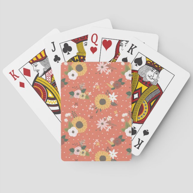 Autumn Garden Pattern Poker Cards (Back)