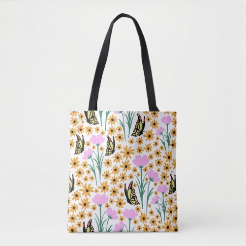 Autumn garden pattern tote bag