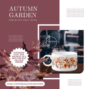 Autumn Garden Porcelain Chili Bowl