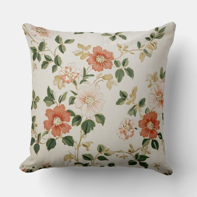 Autumn Garden Reverie Throw Pillow (Front)