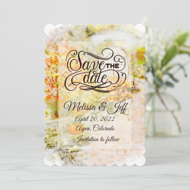 Autumn Garden save the date Invitation (Standing Front)