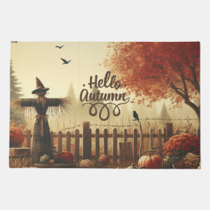 Autumn garden & scarecrow  doormat