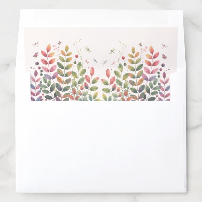 Autumn Garden With Dragonflies Envelope Liner (In Envelope)