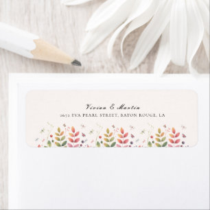 Autumn Garden With Dragonflies Wedding Address Label