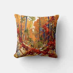 Autumn Garland, beautiful painting by Tom Thomson, Throw Pillow