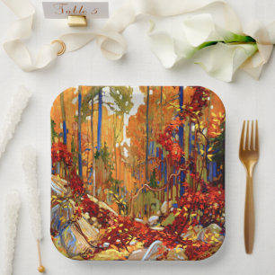 Autumn Garland, fine art by Tom Thomson, Paper Plates