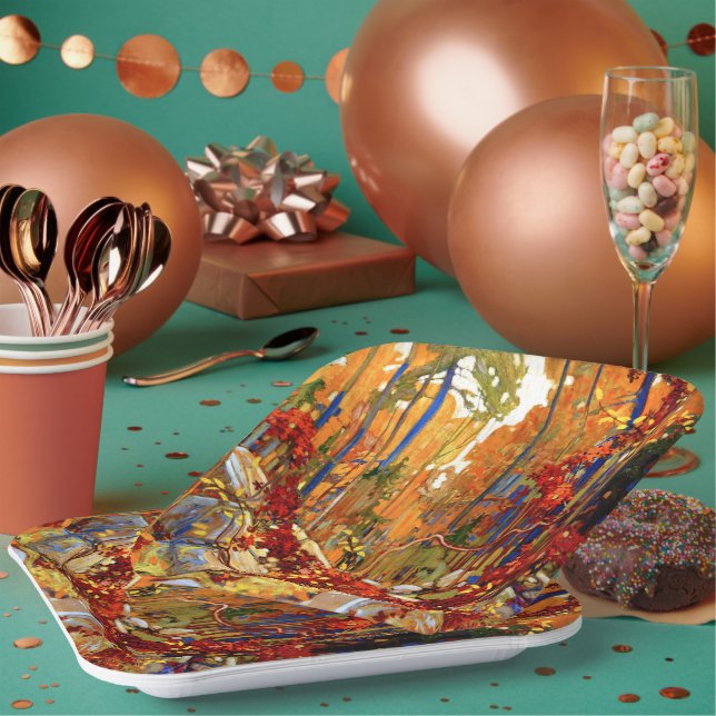 Autumn Garland Paper Plates (Multi)