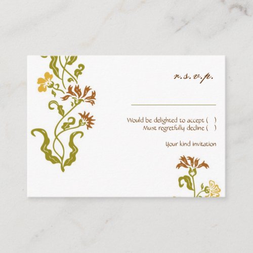 Autumn Garland RSVP Card Business Card Templates