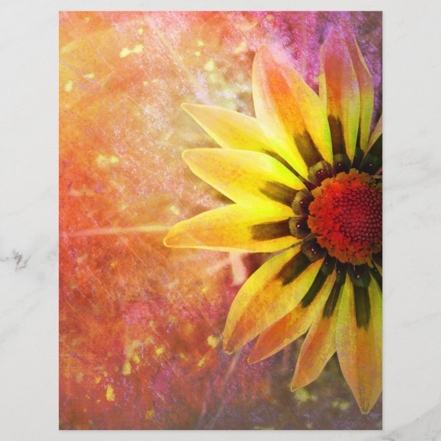 Autumn Gazania Scrapbook Paper (Front)