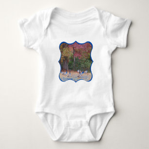 Autumn Geese Red Orange Fall Leaves Nature photo Baby Bodysuit