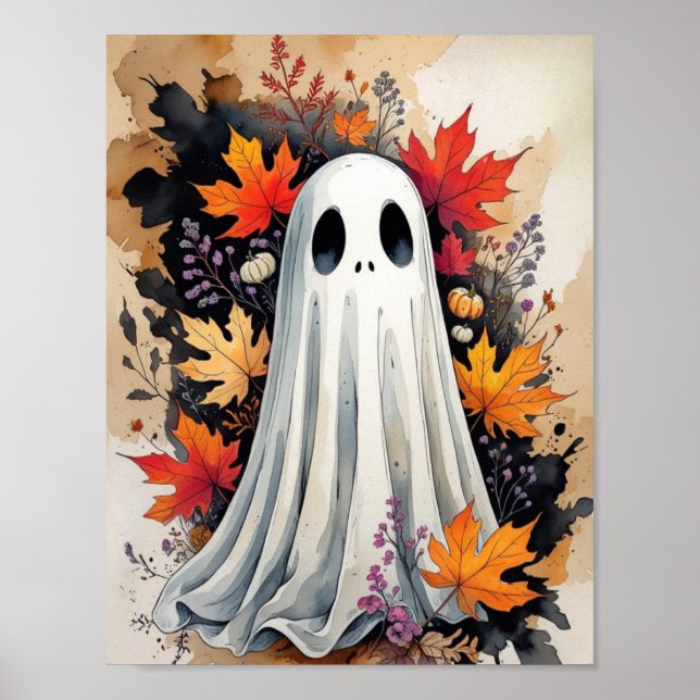 Autumn Ghost – Cozy Halloween & Fall Poster (Front)