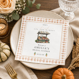 Autumn Gingham Fresh Off The Market Bridal Shower Napkins