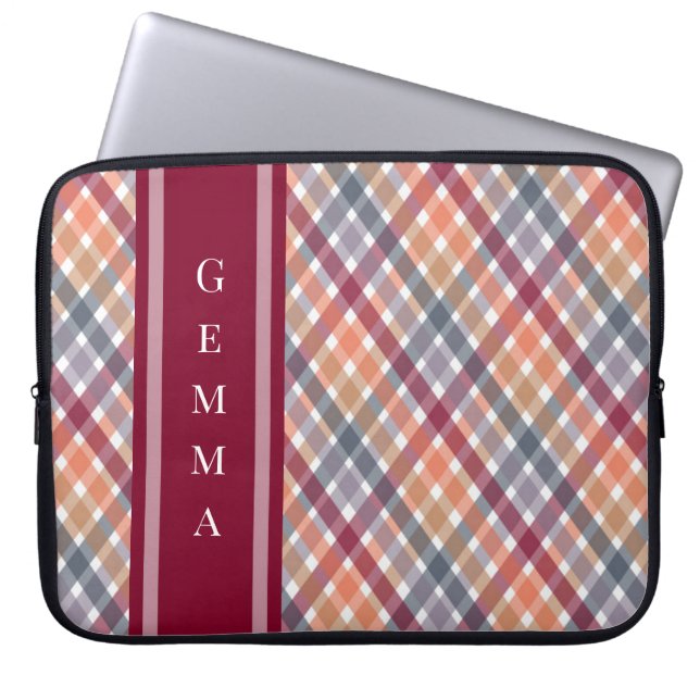 Autumn Gingham Laptop Sleeve (Front)