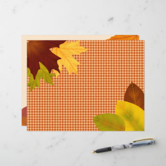 Autumn Gingham Thanksgiving Scrapbook Paper