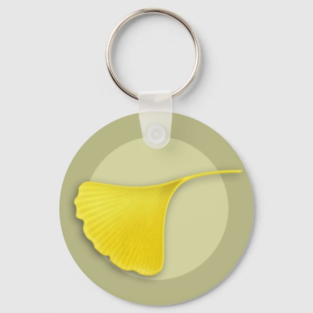 Autumn Ginkgo Leaf Keychain (Front)