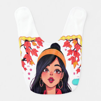 Autumn Girl Baby Bib – Cute and Soft Feeding Acces
