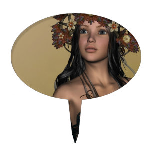 Autumn Girl Cake Topper