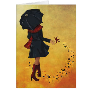 Autumn girl cards
