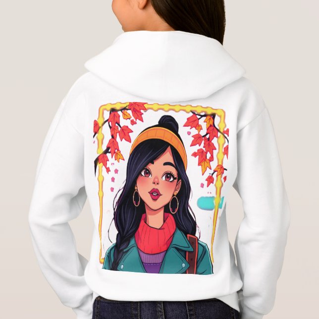 Autumn Girl Hoodie for Girls – Cozy Fall Sweatshir (Back)