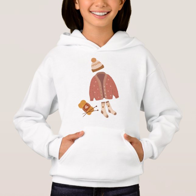 Autumn girl's jumper hoodie (Front)