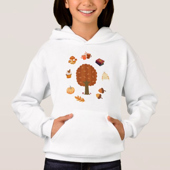 Autumn girl's jumper hoodie (Front)