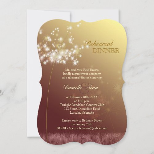 Artistic Dandelion Wedding Rehearsal Dinner Invite