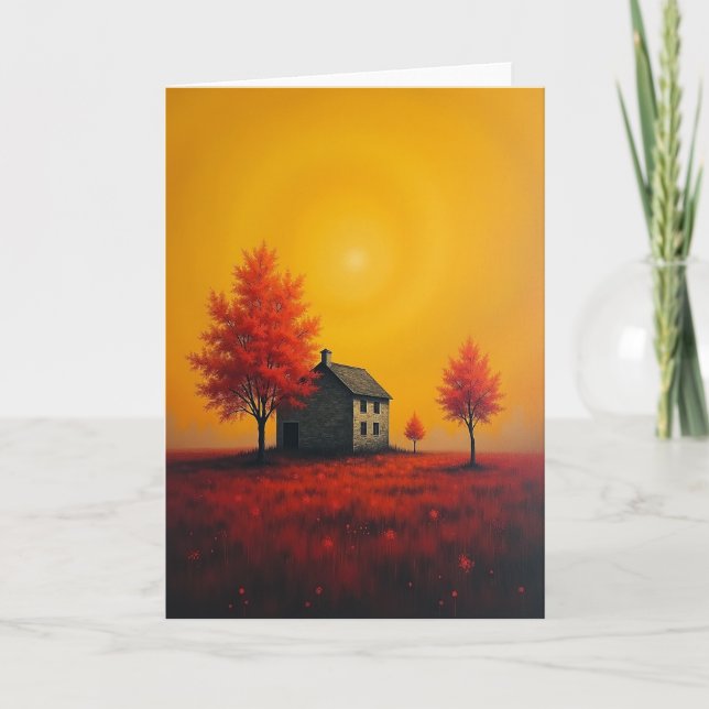 Autumn Glow Dwelling Birthday Card (Front)