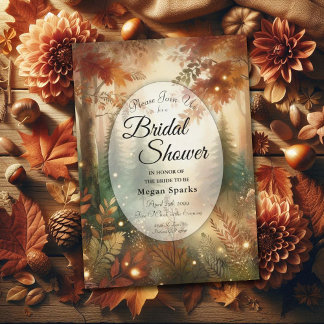 Autumn Glow in the Enchanted Forest Bridal Shower Invitation