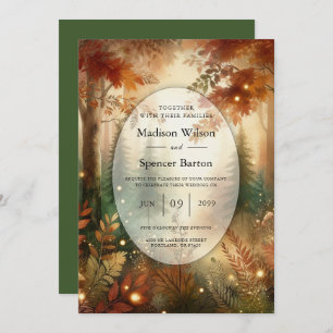 Autumn Glow in the Enchanted Forest Wedding Invitation