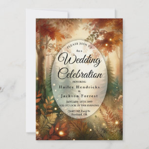 Autumn Glow in the Enchanted Forest Wedding Invitation