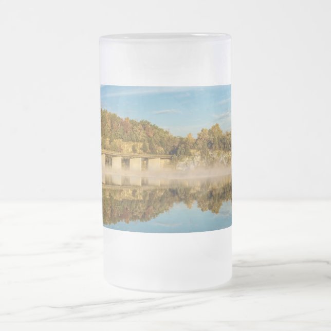 Autumn Glow Lake Springfield Frosted Glass Beer Mu Frosted Glass Beer Mug (Center)