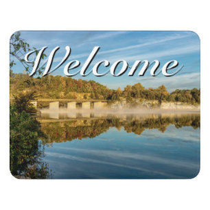 Autumn Glow Lake Springfield Welcome Door Sign