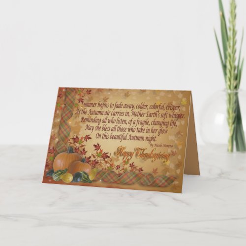 Autumn glow poem Thanksgiving greeting Holiday Card