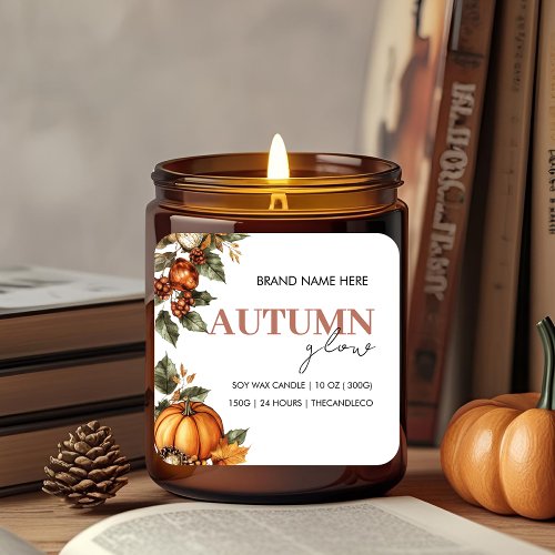 Autumn Glow Pumpkin & Leaves | Cozy Fall Square Sticker Autumn Glow Pumpkin & Leaves | Cozy Fall Square Sticker