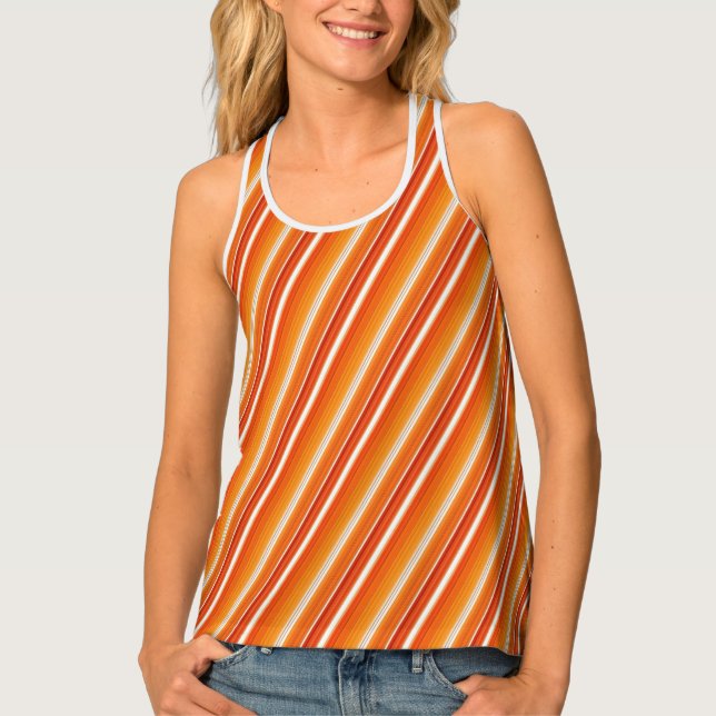 Autumn Glow Striped: Fall Season Special  Tank Top (Front)