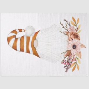 Autumn Gnome and Floral Decoupage Tissue Paper