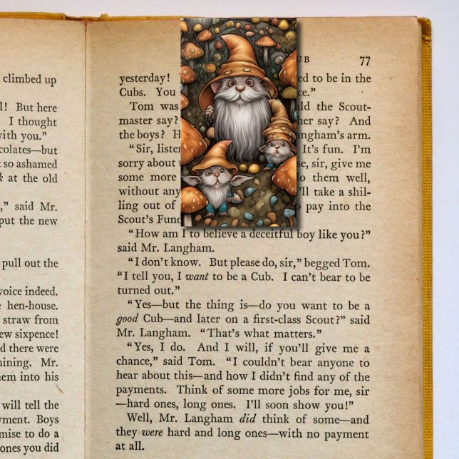 Autumn Gnome Cats Folding Bookmarks Bookmarkers Business Card (Creator Uploaded)