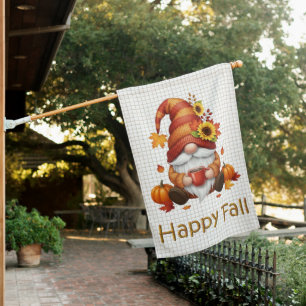 Autumn Gnome House Flag