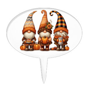 Autumn Gnomes Cake Topper