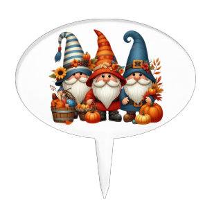 Autumn Gnomes Cake Topper