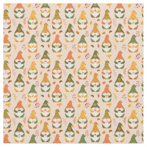 Autumn Gnomes in the Forest Pattern Fabric