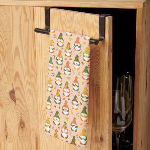 Autumn Gnomes in the Forest Pattern Kitchen Towel