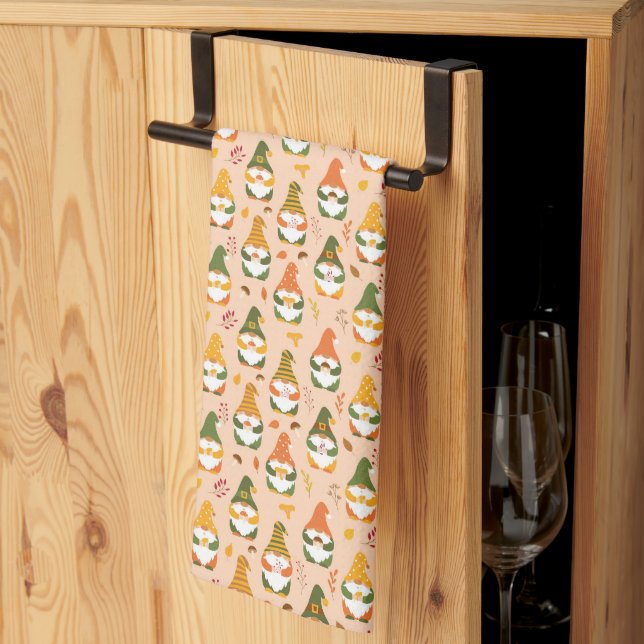 Autumn Gnomes in the Forest Pattern Kitchen Towel (Thirds Fold)