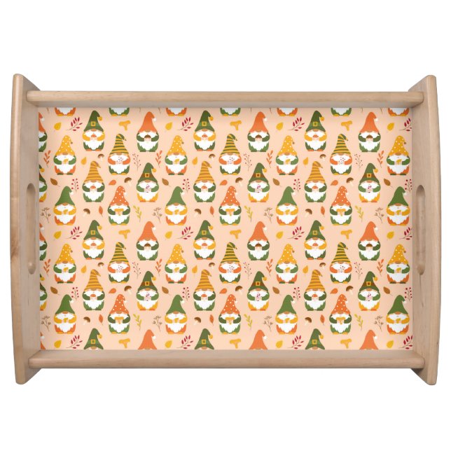 Autumn Gnomes in the Forest Pattern Serving Tray (Front)