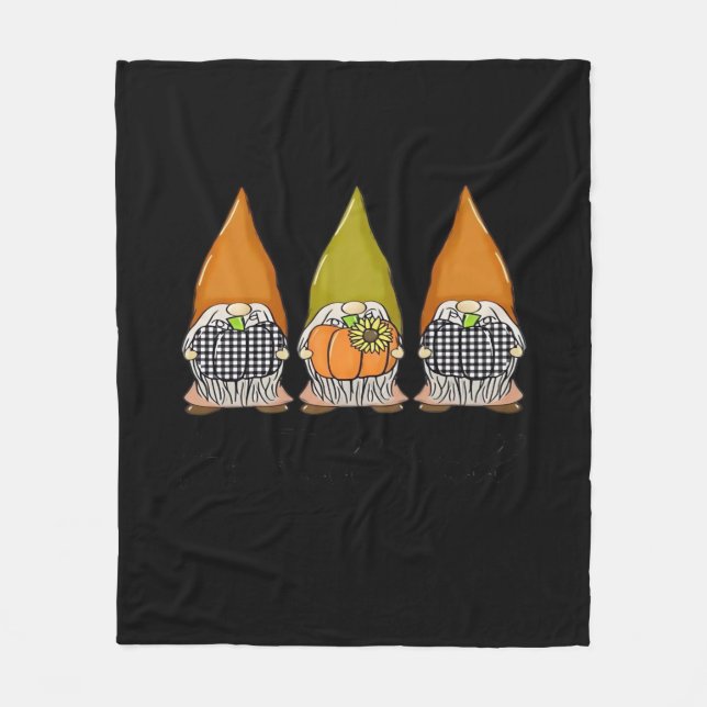 Autumn Gnomes With Pumpkins It’s Fall Y’all Hallow Fleece Blanket (Front)