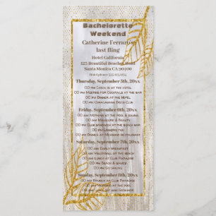 Autumn Gold Chestnut Leaves Bachelorette Weekend Menu