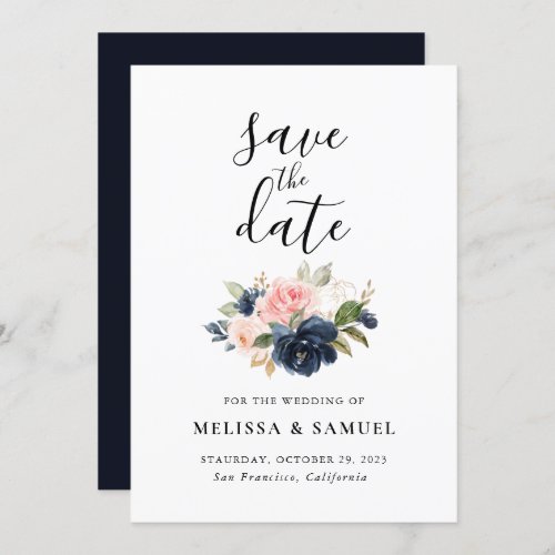 Autumn Gold Floral Wedding Save the date  Invitation