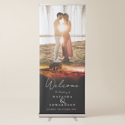 Autumn Gold Landscape Overlay Photos Wedding Retractable Banner