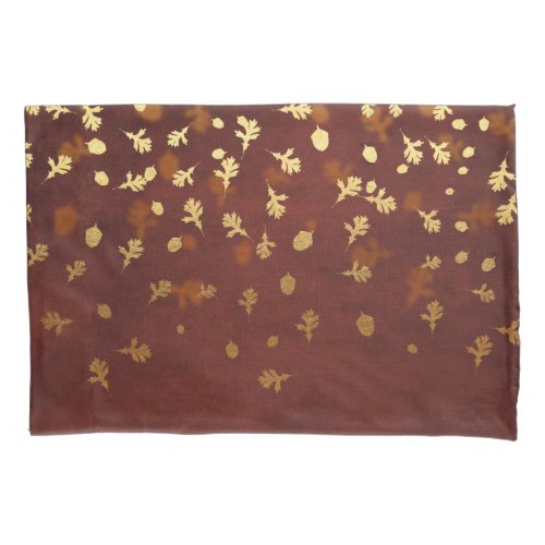 Autumn Gold Leaves Pattern Pillow Case