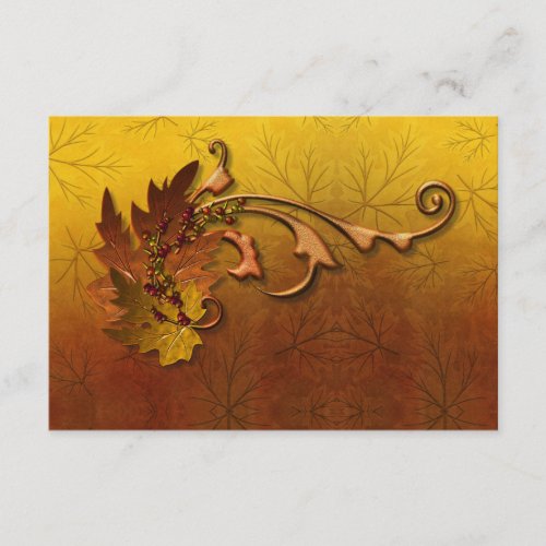 Autumn Leaves Fall Wedding Reception Personalized Announcement